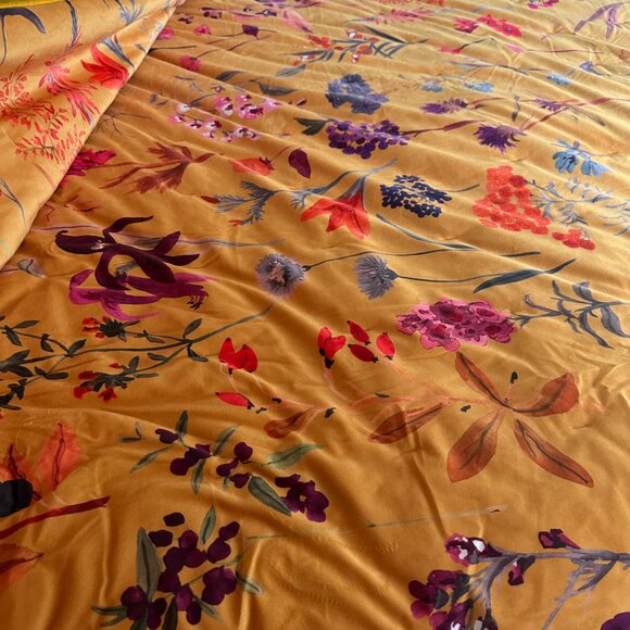 Anthropologie Yellow Layne Velvet Quilt (Queen) - Picture 3 of 4
